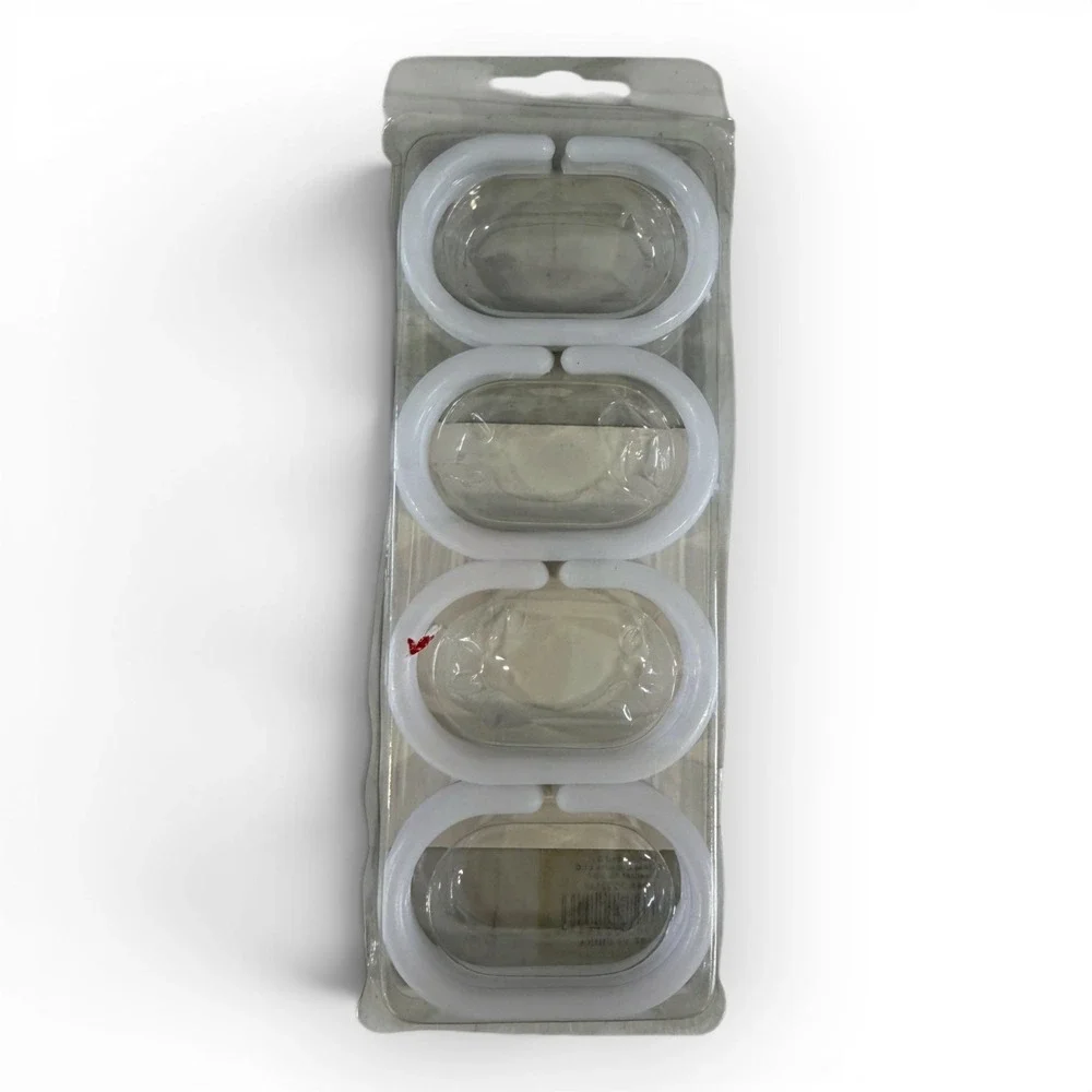 Sanitary Ware's Window White PS Shower Rings 12 Pack‎ C-Shape Hooks JS160900